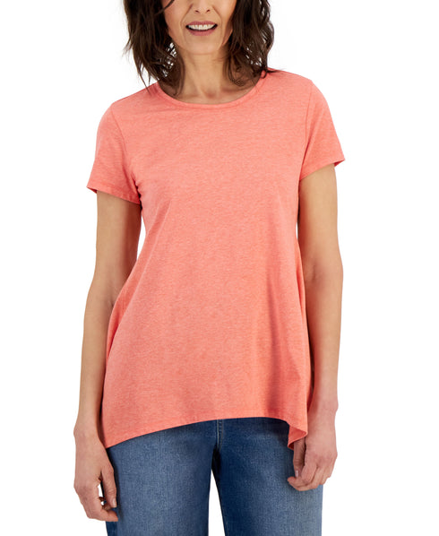 Women's Short Sleeve Handkerchief Hem Tee
